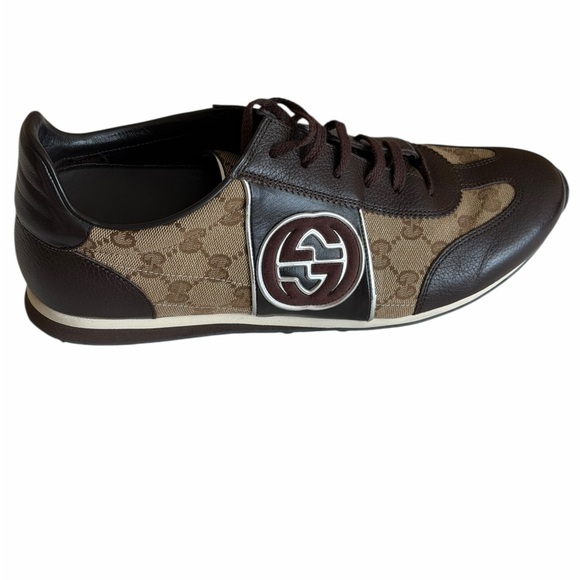 Authentic NWT Gucci Men's GG Interchangeable Logo Sneakers Size US 10 or EU 42